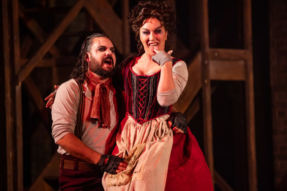 Antoinette Halloran is fearlessly funny as Mrs Lovett.