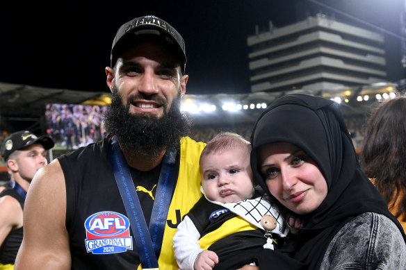 Bachar Houli celebrates with his family.
