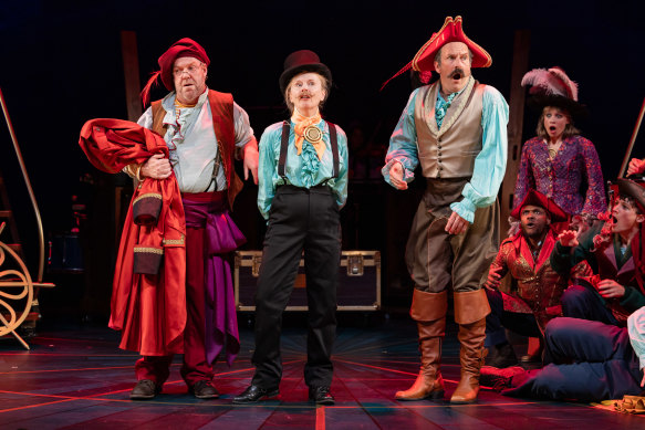 Peter Helliar (left) as Mr Smee, Alison Whyte as Lord Aster and Colin Lane as Black Stache in Peter and the Starcatcher. The actors say it is a true ensemble piece. 