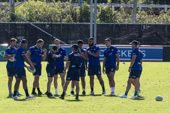 Canterbury players at training on Wednesday.`