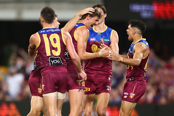 Joe Daniher has kicked three goals.