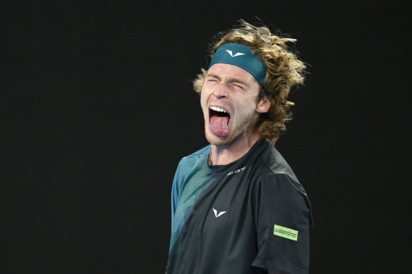 Andrey Rublev: historically, a poor excuse for a tennis bad boy. But we’ll take it.