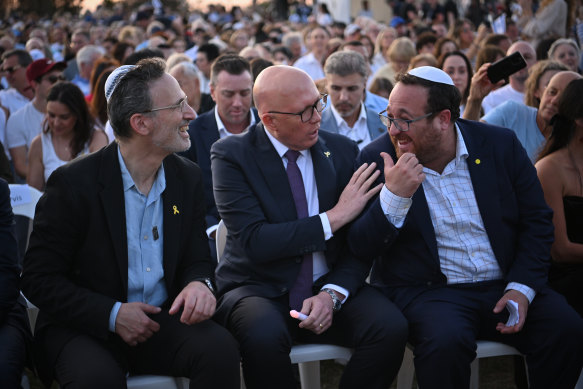 Peter Dutton at a Jewish vigil to mark October 7.