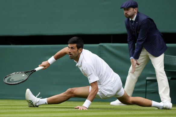 Novak Djokovic during his second-round win over Kevin Anderson.