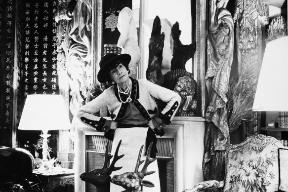 Coco Chanel in her suite at the Ritz Hotel, Paris, 1965.