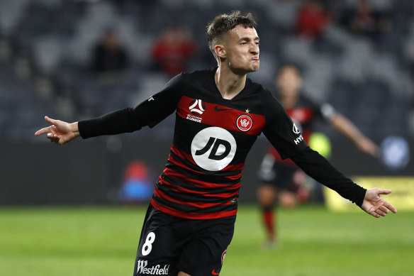Jordan O'Doherty scored Western Sydney's second goal with a neat finish.