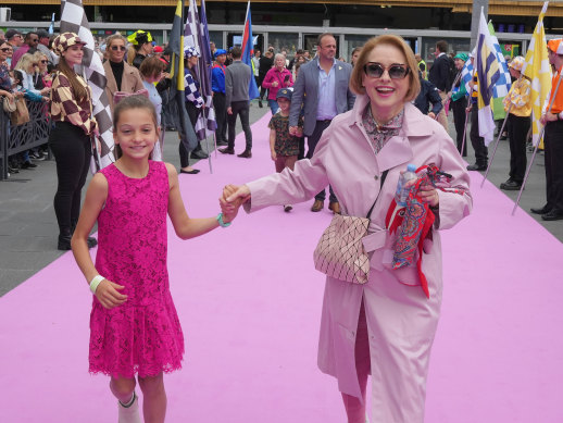 Trainer Gai Waterhouse and her granddaughter Sophia.