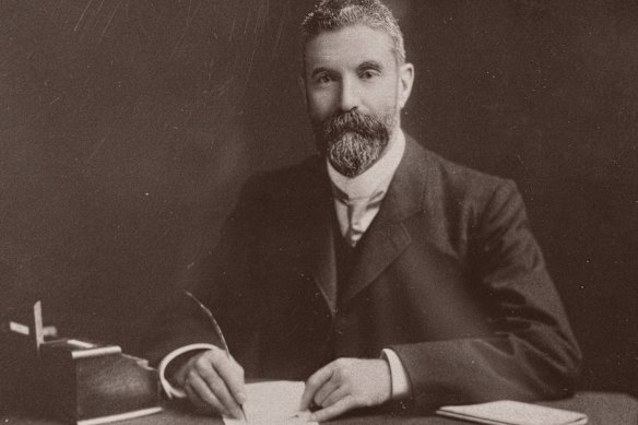 A photograph of Alfred Deakin, which hangs at his former seaside residence in Point Lonsdale.