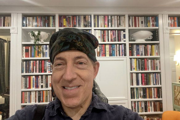 Representative Jamie B. Raskin wears a bandanna that musician Steven Van Zandt sent from his personal collection. 