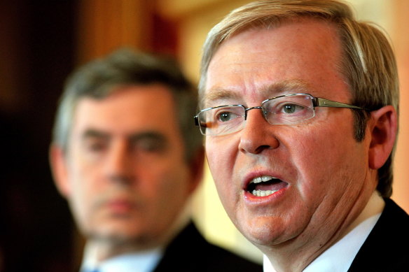 Former Australian prime minister Kevin Rudd says Gordon Brown’s account of the climate talks is an “urban myth”.