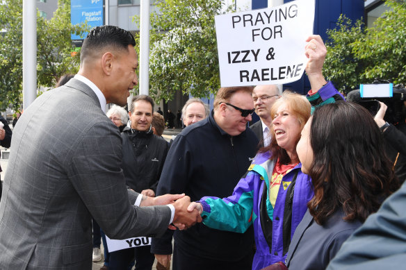Israel Folau at a federal court hearing in 2019.