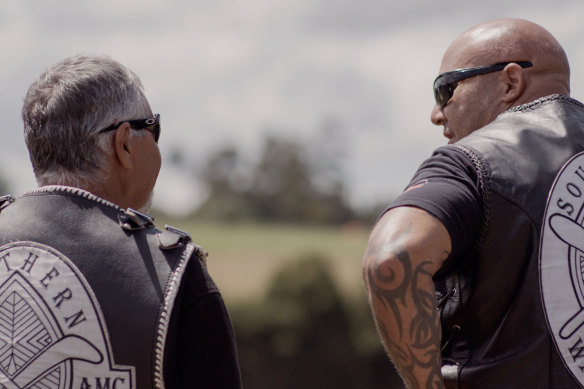 Members of the Southern Warriors Aboriginal Motorcycle Club feature in Beneath Roads at ACMI.