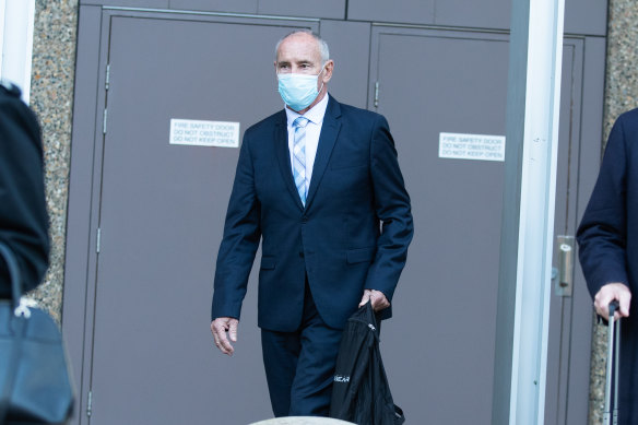 Chris Dawson outside the NSW Supreme Court in Sydney last month.