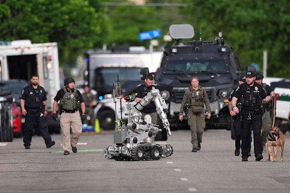 Police have blocked off Boulder’s shopping district while they investigate.