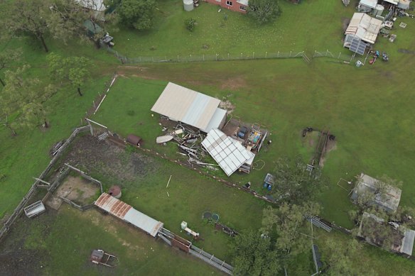 A roof blown off in Coen.