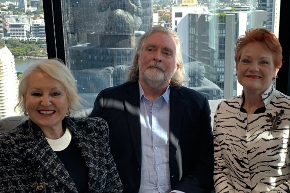 Prue MacSween, Michael Lehman and Federal Senator Pauline Hanson.