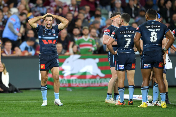 James Tedesco during the Origin I loss in Adelaide