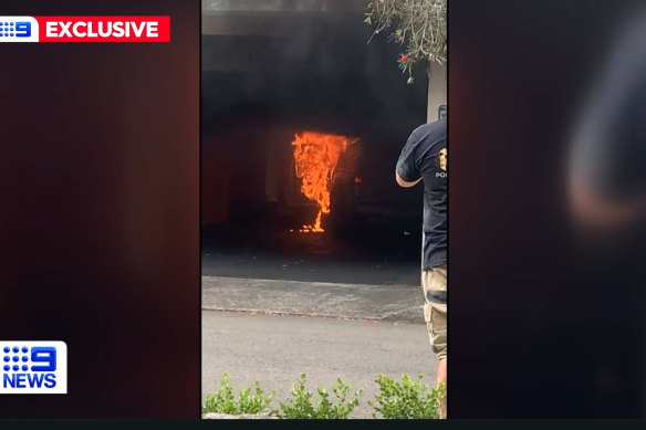 A suspected getaway car was found burnt out in Neutral Bay.  