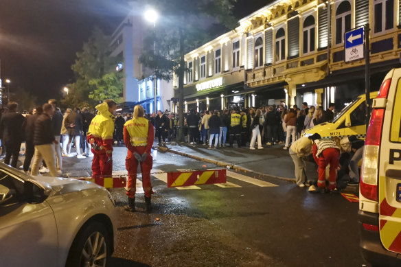 An ambulance is called once reopening celebrations in Trondheim got out of hand. 