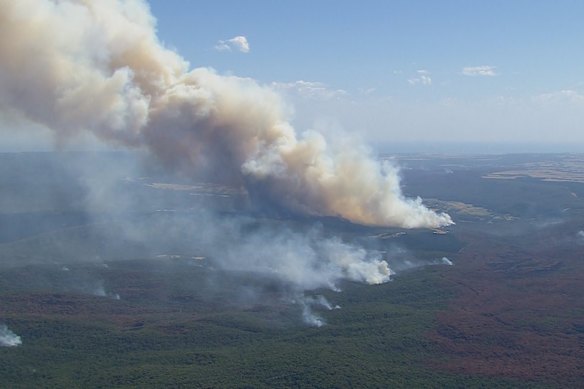 The Carlisle River fire on Saturday afternoon.