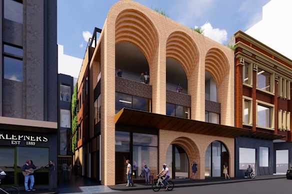 A render of the Midtown project at the old Hub Arcade. 