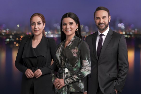 WorldWatch - Arabic News (left to right) Hadil AlSwaiedi, Nissrine Khadra Daher and Ali Bahnasawy.