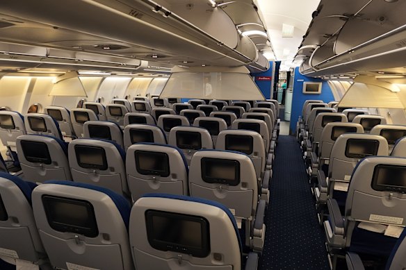 Entertainment screens are a holdover from the plane’s previous owner, KLM, and are not operating. You can stream entertainment to your own device.