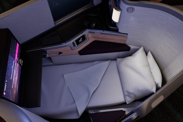 Renders from Hawaiian Airlines  of their new business class seating, to be in planes in 2028. 