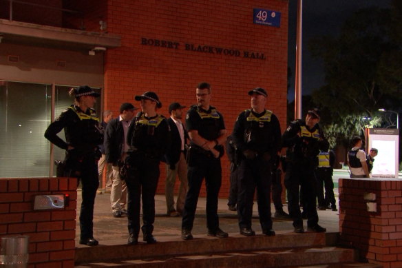 Police were deployed to Monash University’s Clayton campus on Monday night when a protest was planned.