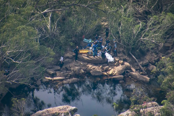 A man died in the Royal National Park after being pulled unresponsive from a swimming hole on Monday.