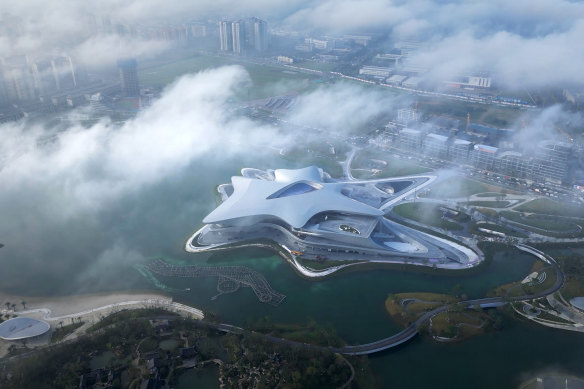 The futuristic museum is designed by Zaha Hadid Architects.