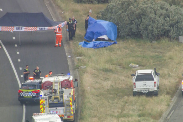 The scene of the crash on the M80 Ring Road.
