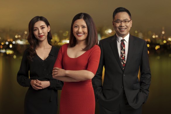 WorldWatch - Mandarin News (left to right): Michelle Chen, Rena Li and Jeff Kuan.