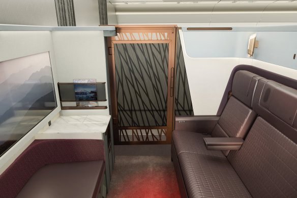 Japan Airlines’ new first class cabins for its Airbus A350s will actually take off.
