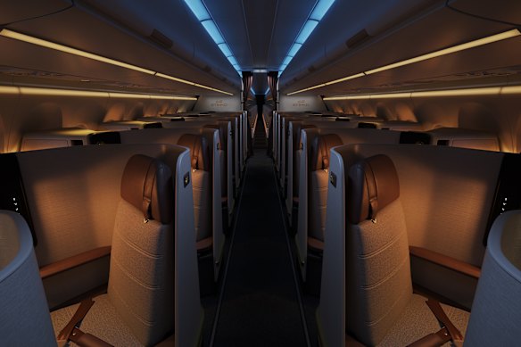 The planes will also feature a business class with lie-flat seats.