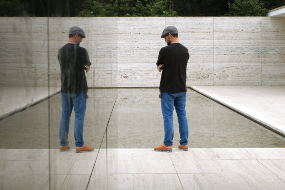 Inside the Barcelona Pavilion.