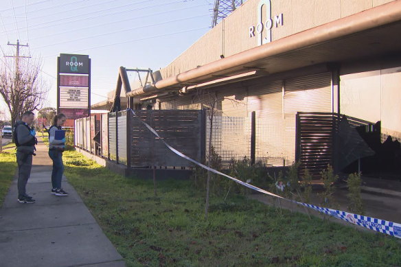 Fire damaged the front of the QRoom venue.