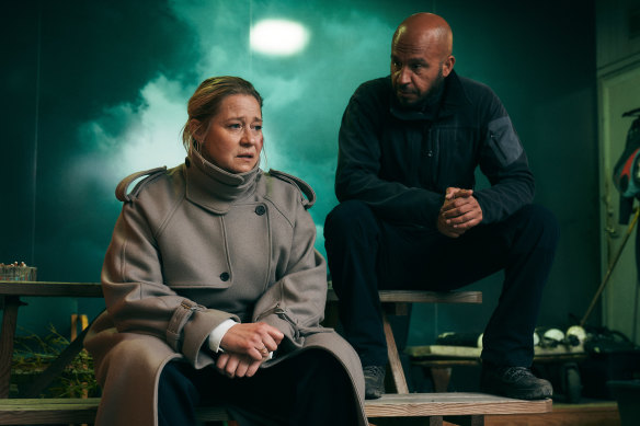 Susanne (Trine Dyrholm) with former soldier CC (Dar Salim) in Face to Face.
