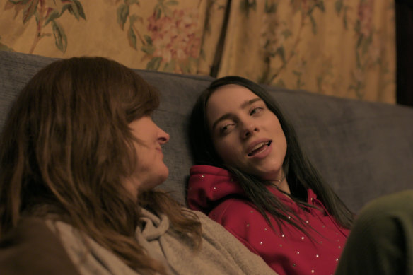 Eilish with her mum Maggie Baird in a scene from Billie Eilish: The World’s a Little Blurry.