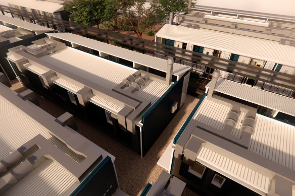Artists impression of dongas at the Bullsbrook quarantine facility.