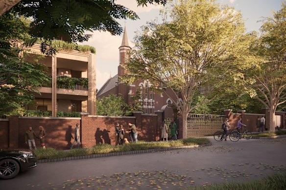 An artist’s render of the development proposed in Surrey Hills.
