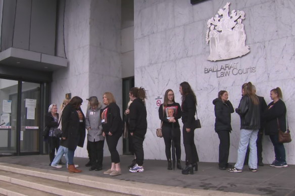 Friends and family of Hannah McGuire attending a hearing, where her accused killer, Lachlan Young, pleaded not guilty.