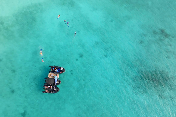 Snorkelling in the Pacific off Scenic Eclipse II.