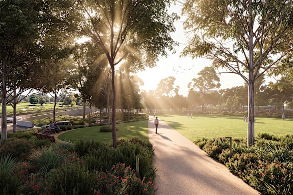 An artist’s impression of the new Cammeray Parklands.