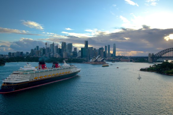 Disney Wonder in Sydney Harbour.