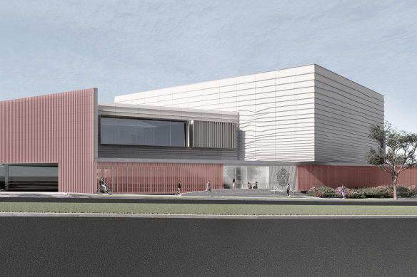 An artist’s render of Haileybury’s proposed creative arts and sports centre.