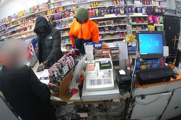 From CCTV footage showing an attempted extortion of a tobacco shop in the City of Hume.