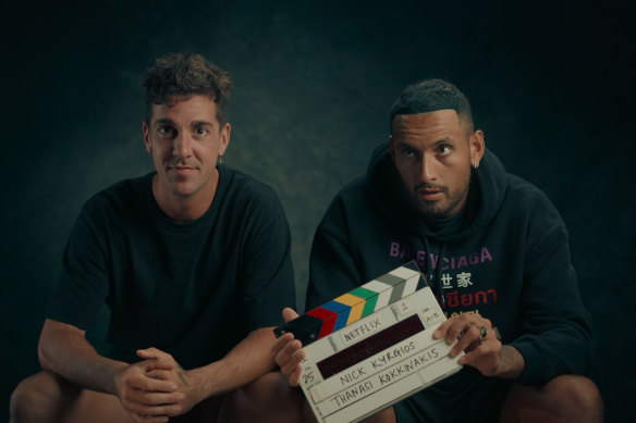 Thanasi Kokkinakis and Nick Kyrgios in the Netflix documentary series <I>Break Point</I>.