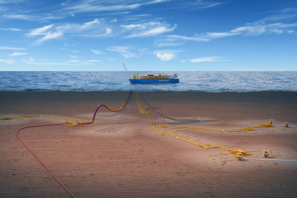 The Barossa gas field will be developed using a production ship in the Timor Sea.