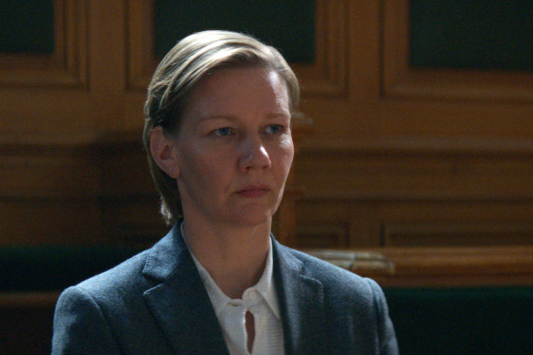 Sandra Hüller plays writer Sandra Voyter, on trial for murdering her husband in Anatomy of a Fall.